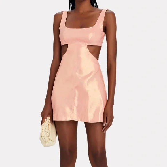 MATTHEW BRUCH/INTERMIX Anna Tie-Back Metallic Mini Dress - Picture 1 of 6